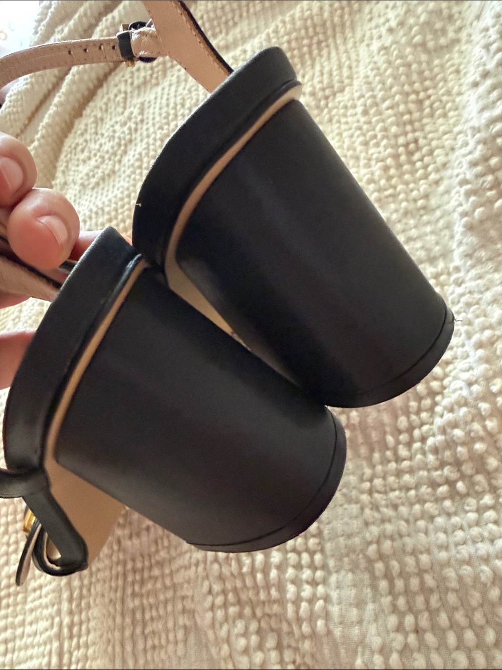 Authentic Gucci Marmont Double G Black Leather Block Heel Sandals Size 38 - Picture 8 of 8